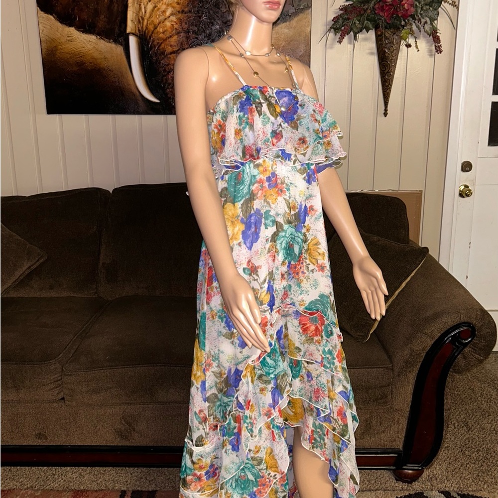 Milly ~ Women’s Medium ~ Multi-Colors ~ Floral ~ Maxi ~ Asymmetrical ~ Dress - Picture 13 of 16